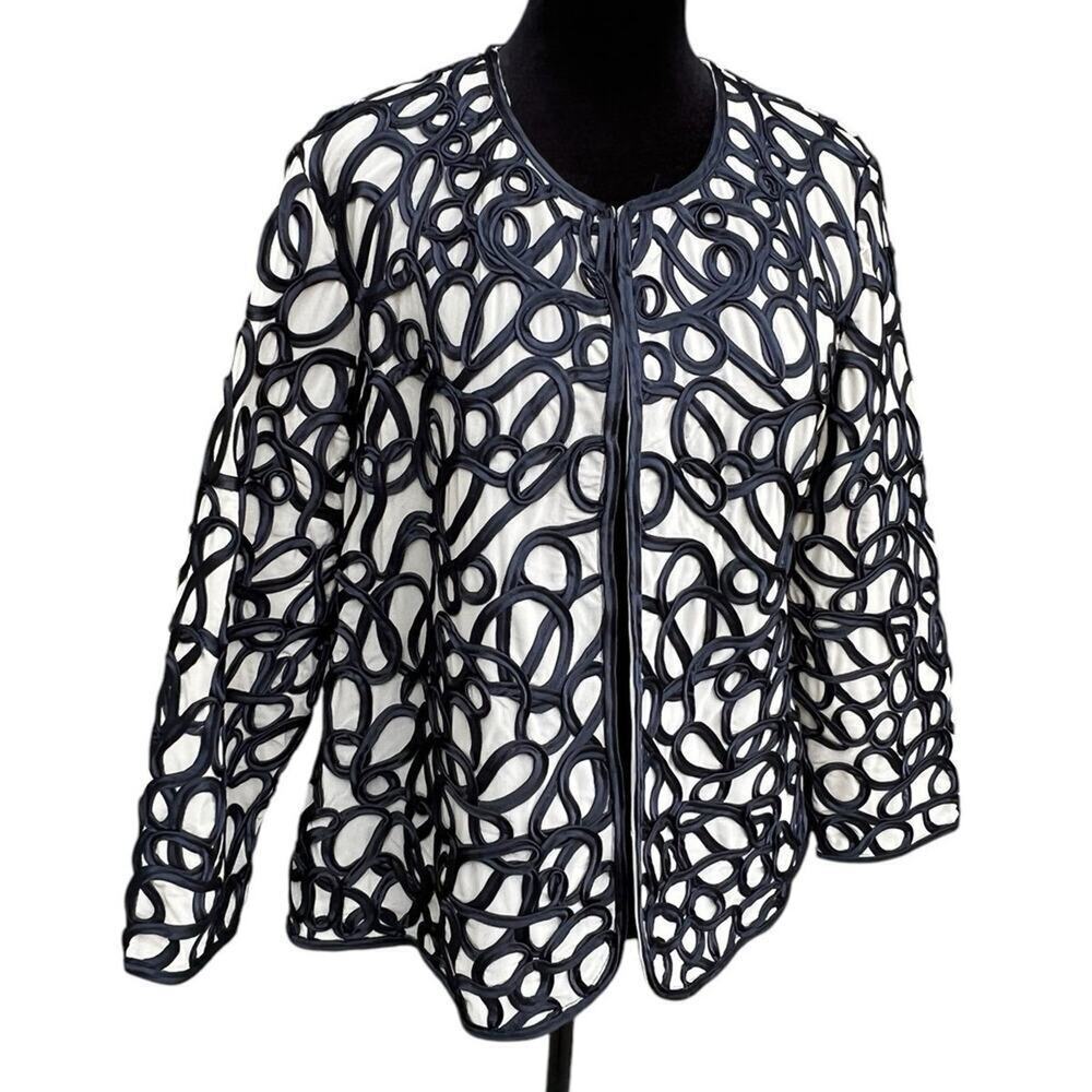 Chico’s Travelers 1P (8-10) PETITE Navy Dressy Cardigan Jacket